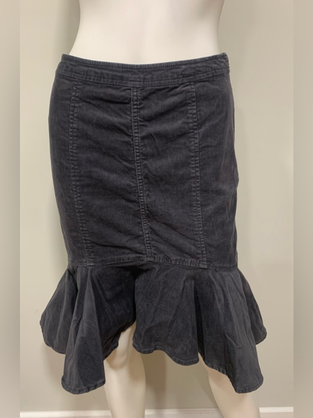Pilcro and the letterpress Anthropolgie Gray Corduroy Skirt Women's 00 Peplum